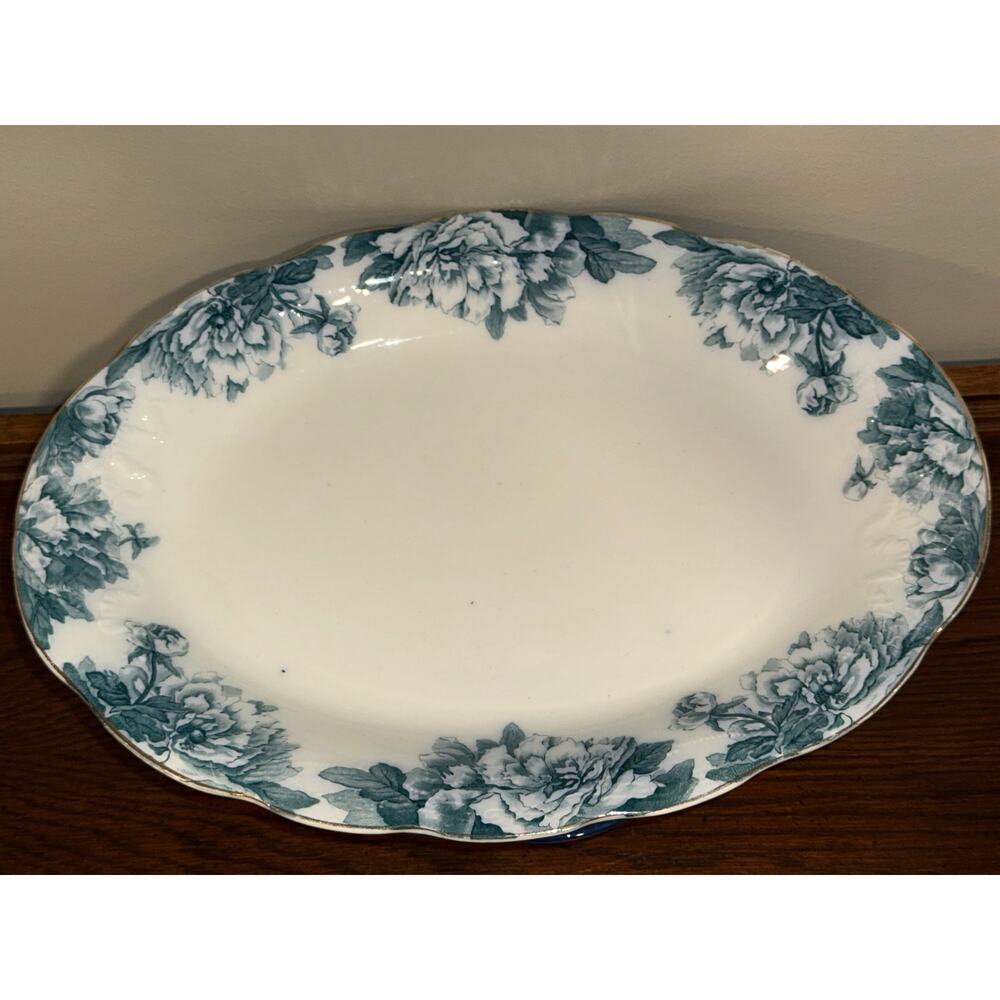 Vintage Royal Staffordshire Pottery, “Marechal” 16” Oval Platter W/ Gold Trim